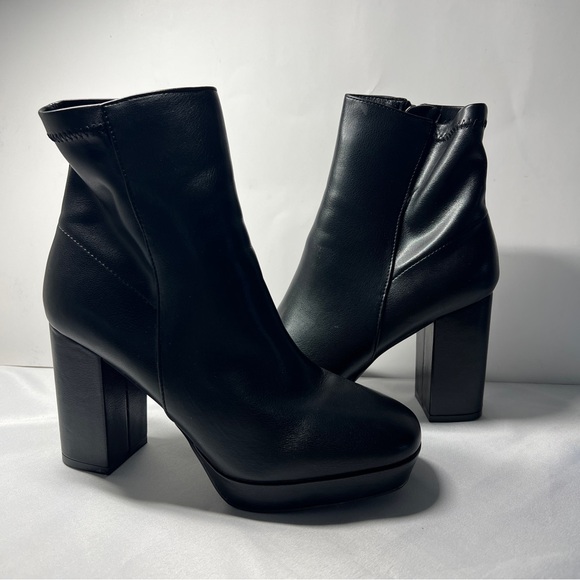 Mia Platform Heeled Ankle Boots Black 7.5 - Picture 1 of 9